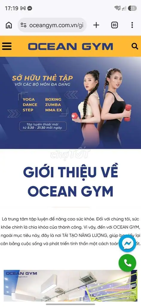 Sang nhượng gói tập Ocean Gym 11 tháng Quận 12