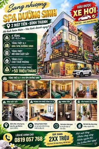 Sang nhượng spa dưỡng sinh - 2 mặt tiền bình thạnh, TP HCM – ảnh 2