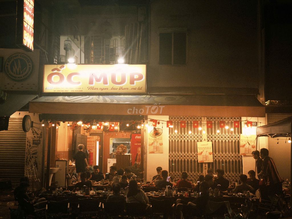 📢 sang nhượng quán ốc múp – full trang thiết bị
