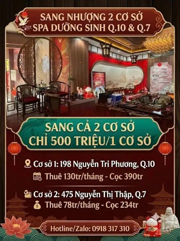 Chính chủ sang gấp 2 cơ sở spa / mặt bằng đắc địa (Q.10 & Q.7)
